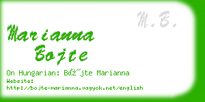 marianna bojte business card